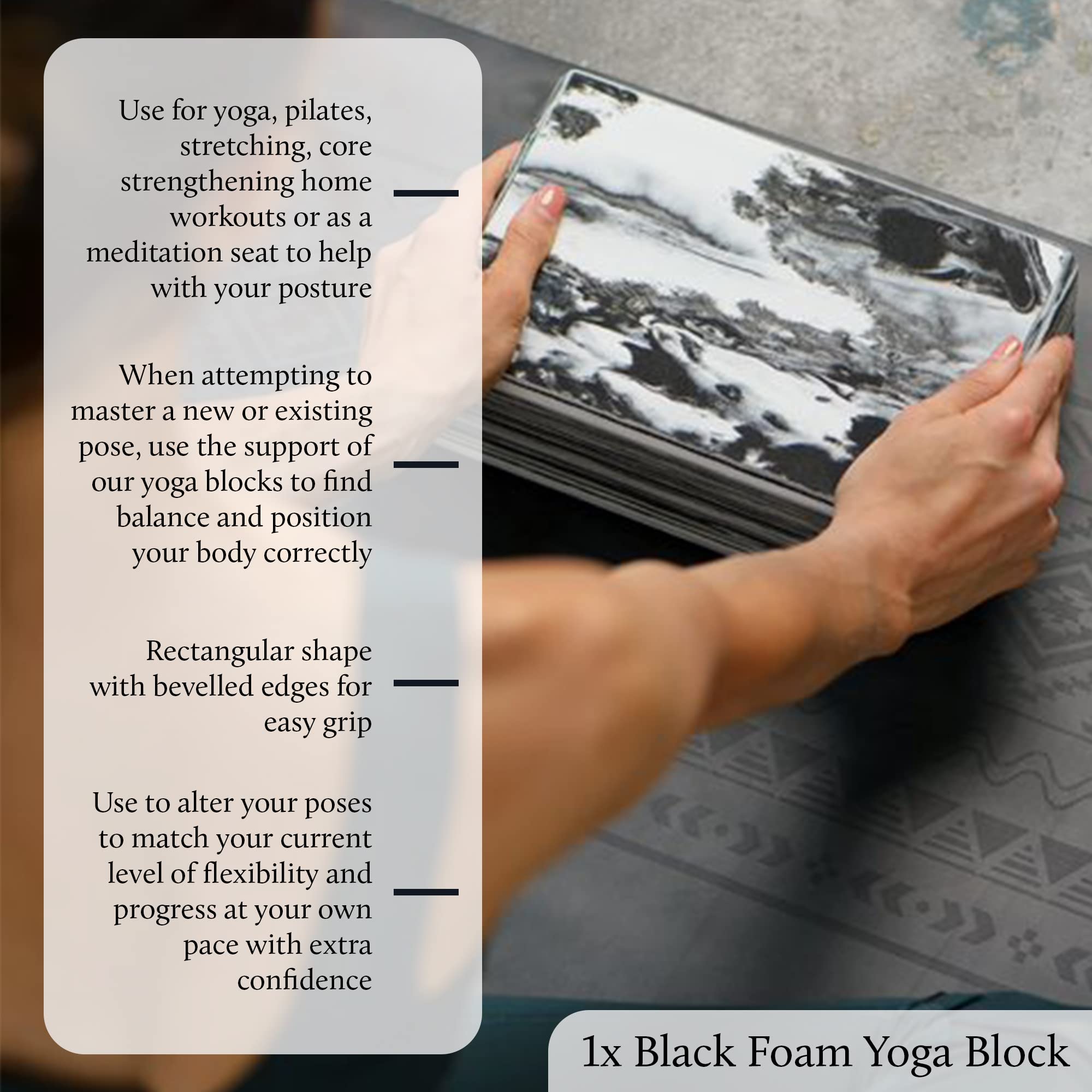 Yogi Bare Starning Tapis de yoga avec sangle de transport, sangle de yoga et bloc de yoga