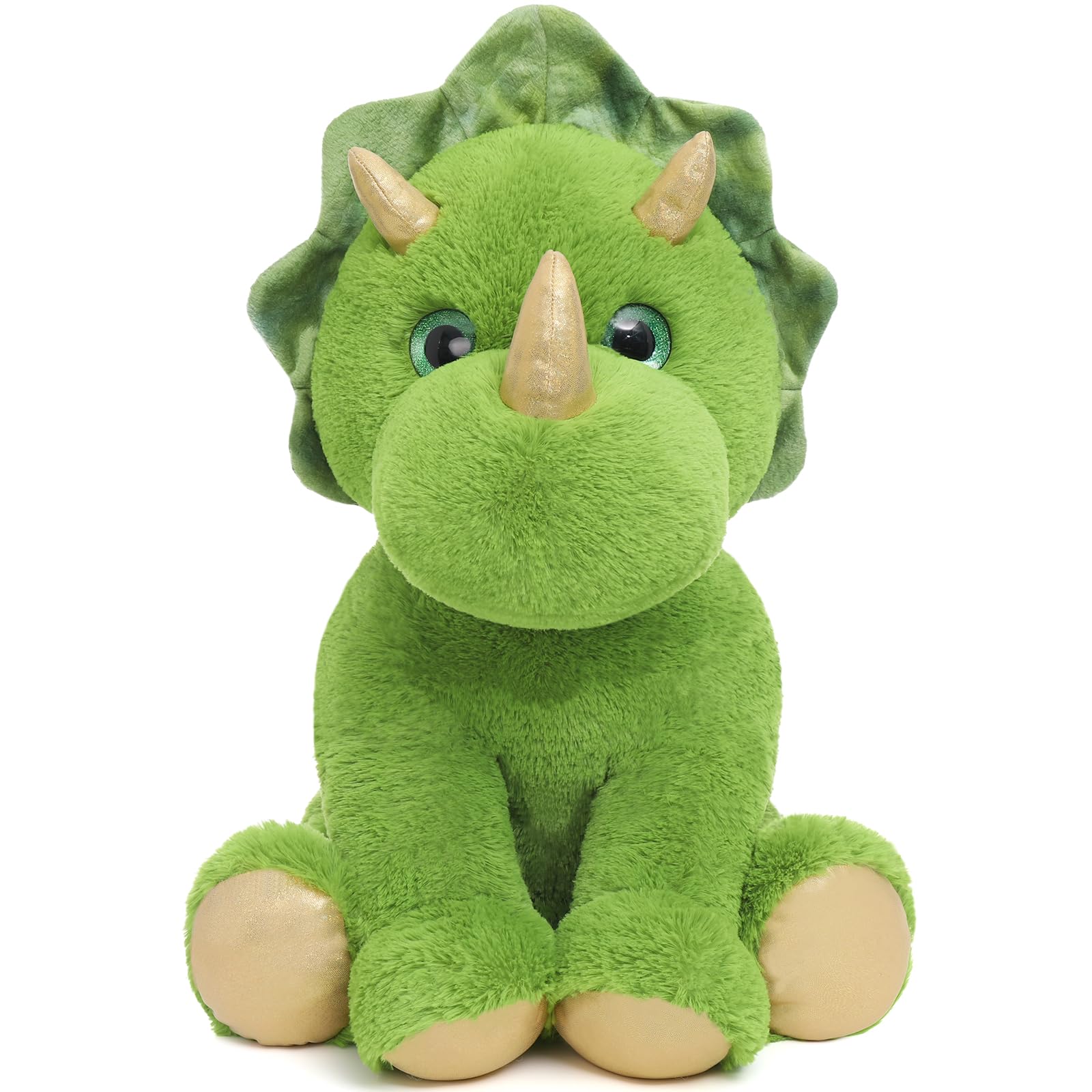 MorisMos Weich gefülltes Triceratops Plüschtier für Kinder, Riesen Dinosaurier Kuscheltier, 62cm Dino Stofftier Spielzeug Kissen Puppe Geburtstag Geschenke