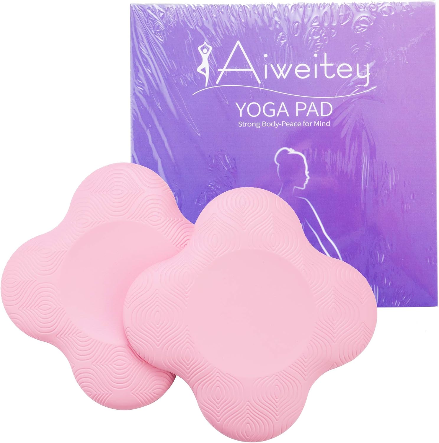 Aiweitey Yoga Knee Pad Thick Kneeling Pad Soft Cushion Support for Knees, Elbow, Hand, and Head-2 Packs (Baby Pink)