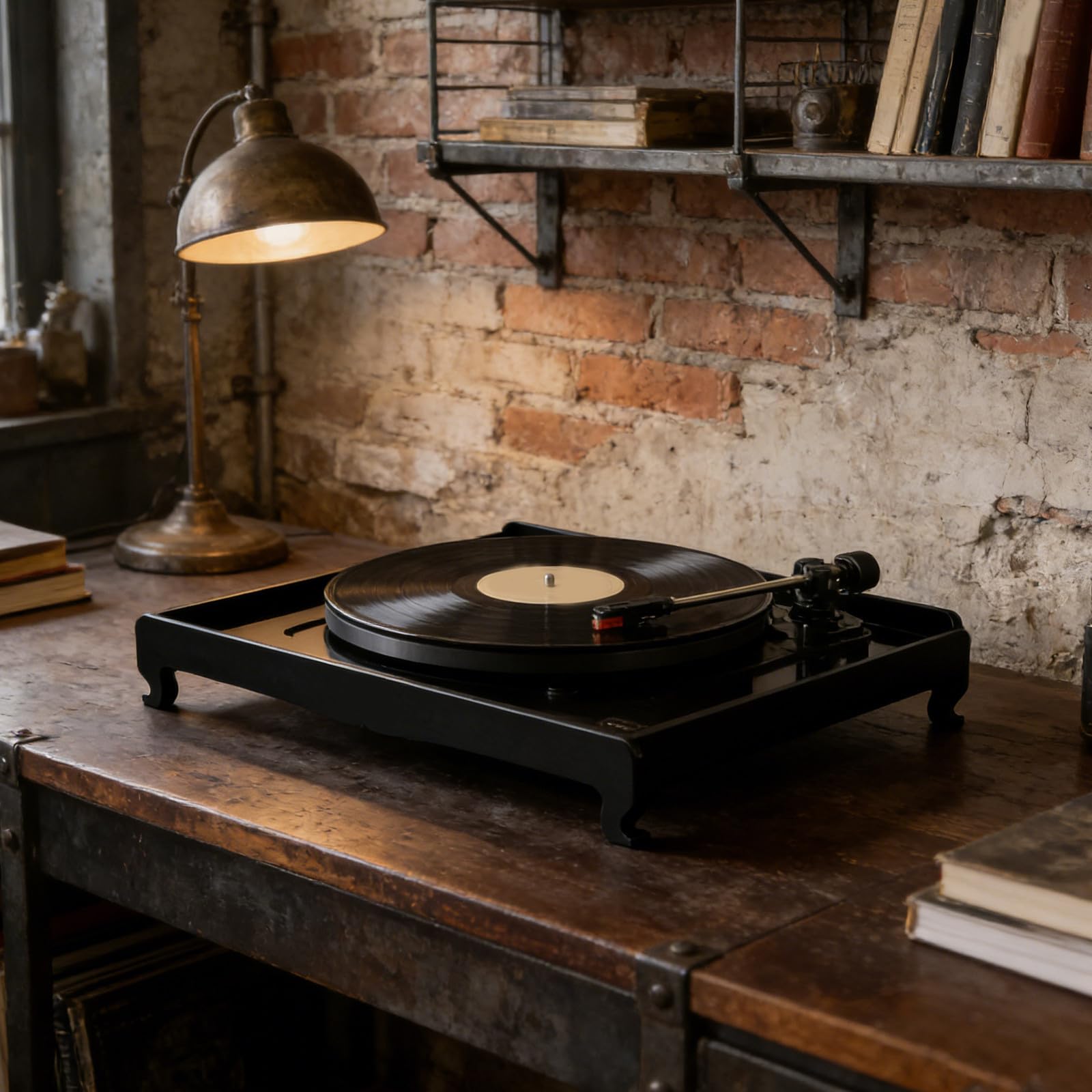 ibasenice Base Aislante de Acrílico Negro para Tocadiscos y Discos de Vinilo Soporte Estable y Función Antivibración Adecuado para Espacios Musicales y Uso Hogar