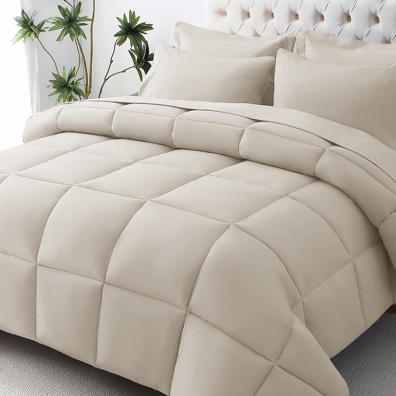 JOLLYVOGUE Black Queen Bedding Set - 7 Piece -17