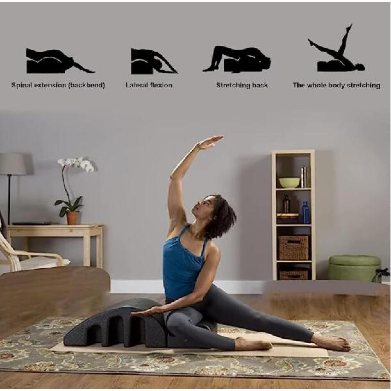 Correcteur De Colonne Vertébrale Pilates, Table De Massage Pilates Yoga Wedge, Correcteur De Colonne Vertébrale en Mousse d'arc EPP Détachable, pour Soulager Les Maux De Dos