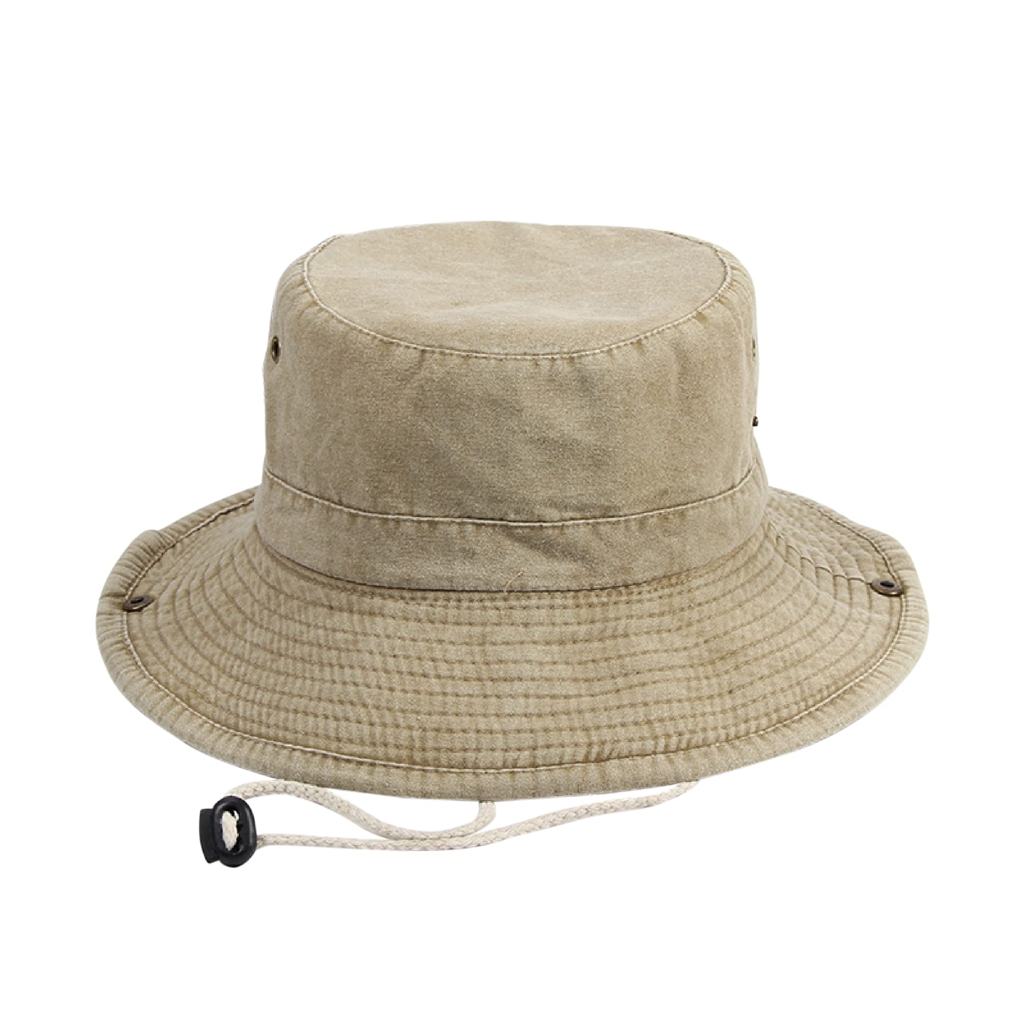 ANIMQUE Sombrero Pescador Algodón ala Ancha Verano Protección Solar Portátil Safari Sombrero Adulto Unisexo con Correa de Barbilla Ajustable