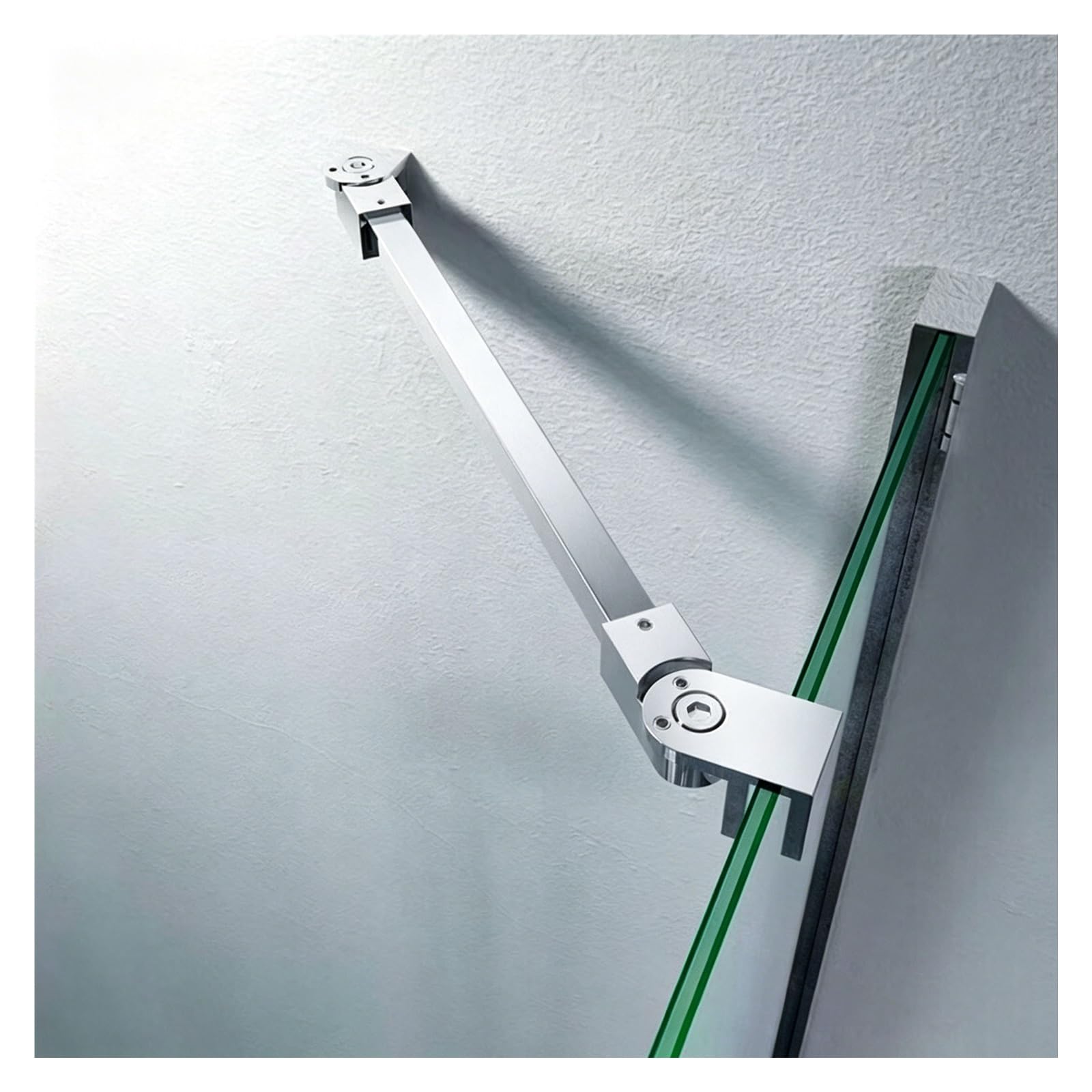 Haixhx One Color Frameless Shower Glass Support Bar, Wall Mount Reinforcement Stabilizer Drill-Free Installation For 1/4"(6Mm) 5/16"(8Mm) 3/8"(10Mm) Thick Glass Panel(Long 150Cm(59In))
