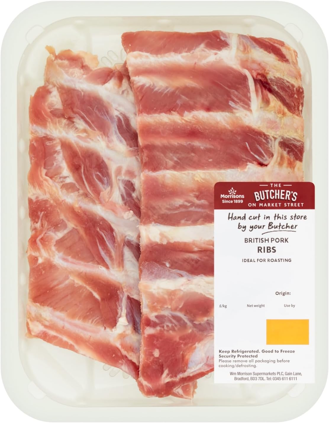 Morrisons Market Street Butcher's British Pork Ribs (0.45kg - 0.55kg, typically 0.5kg)