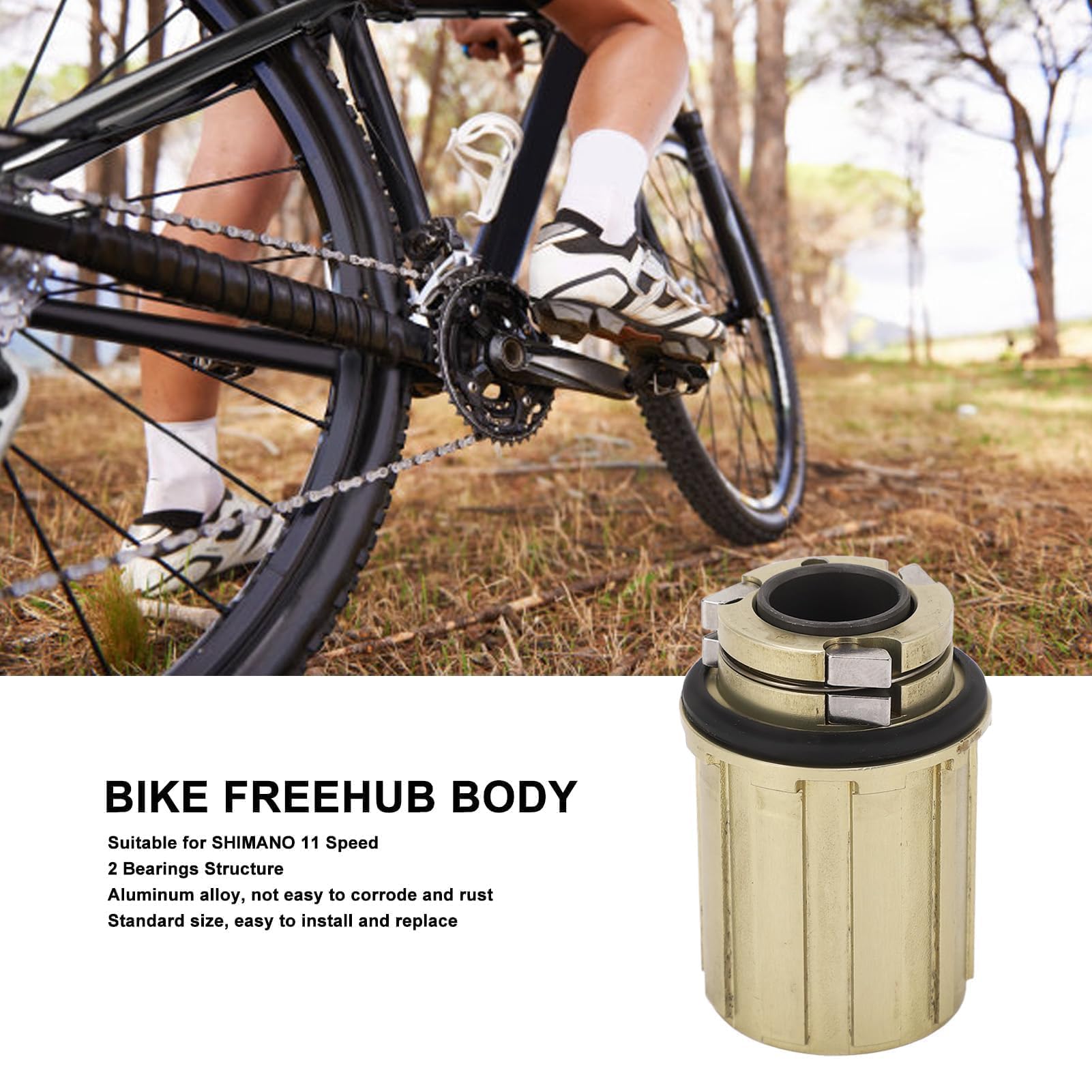SUNGOOYUE Lega di Alluminio 2 Cuscinetti 11 velocità Bici Corpo Ruota Libera Foro 15 Mm per Mountain Bike da Strada, Parte di Ricambio per 11 velocità