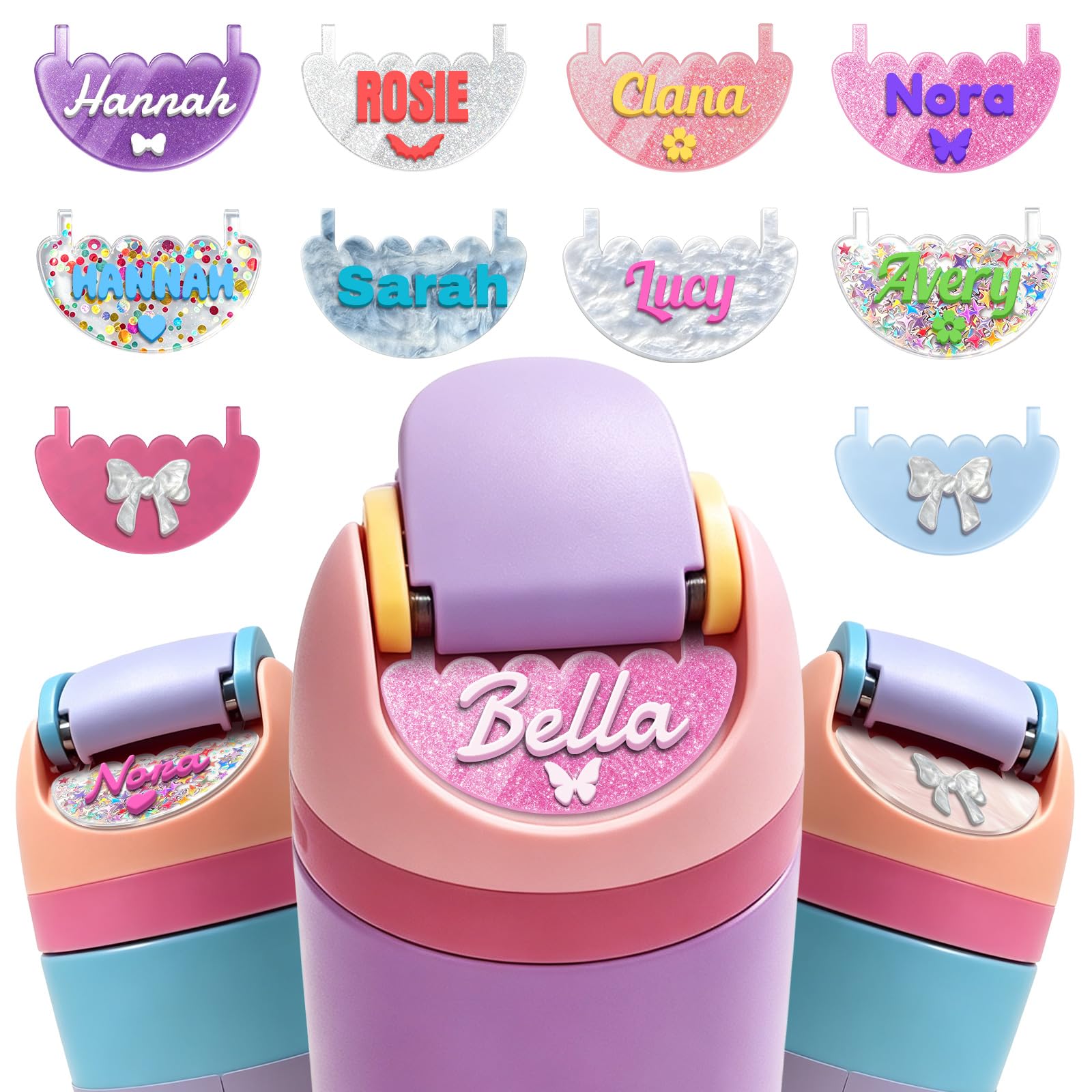Custom 3D Name Plate Compatible with Owala Water Bottle 24oz 32oz 40oz