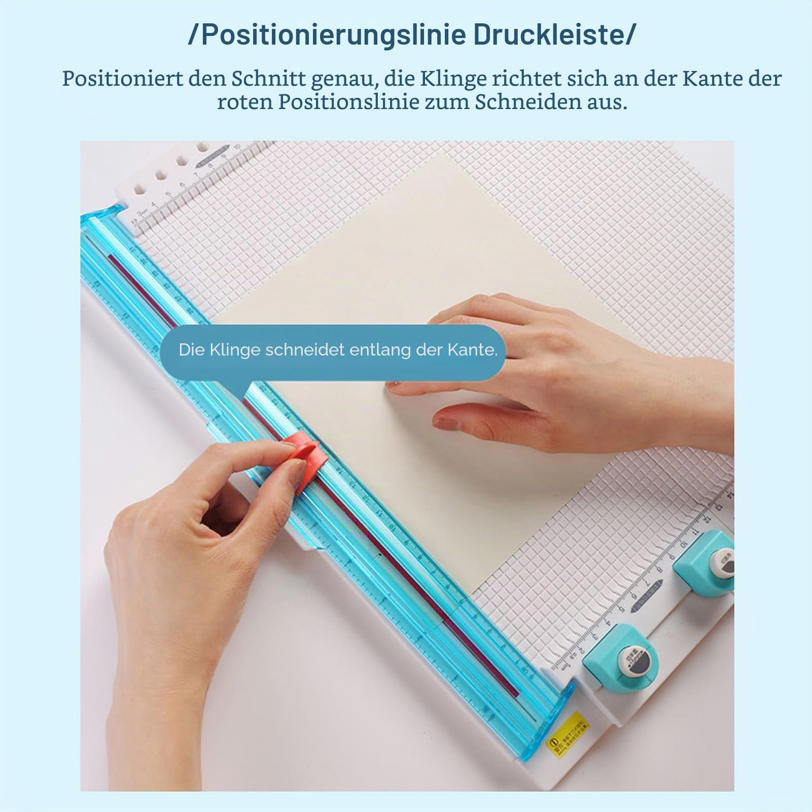 Papierschneider, Falzbrett, Bastelpapierschneider, Zusammenklappbarer Falzmesser, 7-in-1, Multifunktionales Falzpapier, Schnittbreite 12,2 Zoll