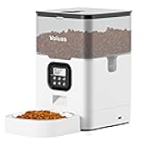 VOLUAS Automatic Cat Feeders - Dry Food Dispenser with Timer, Desiccant Bag, Programmable Portion Size Control 4 Meals Per Day, 10s Voice Recorder