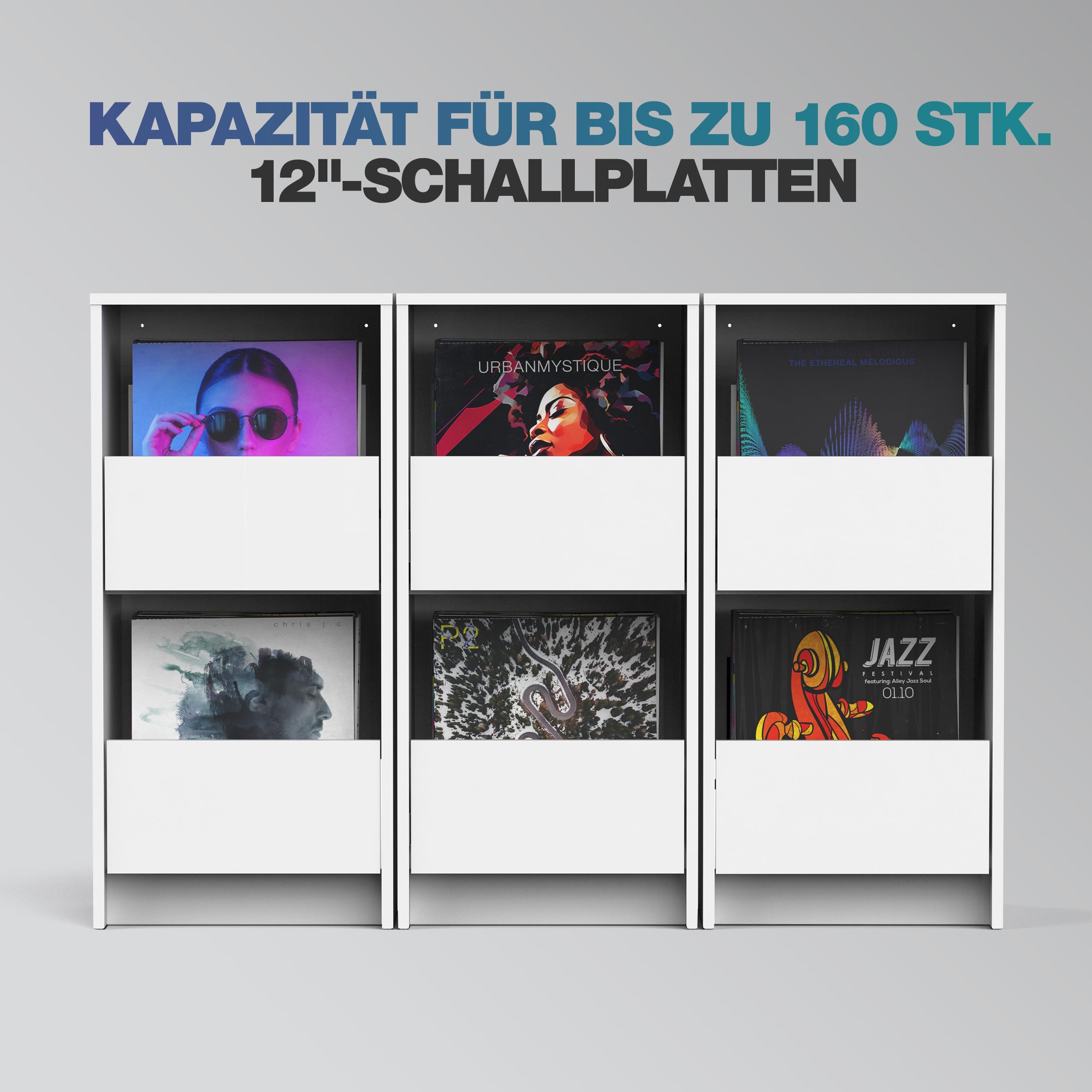 Glorious Vinyl Vault, White - Vinyl Aufbewahrung