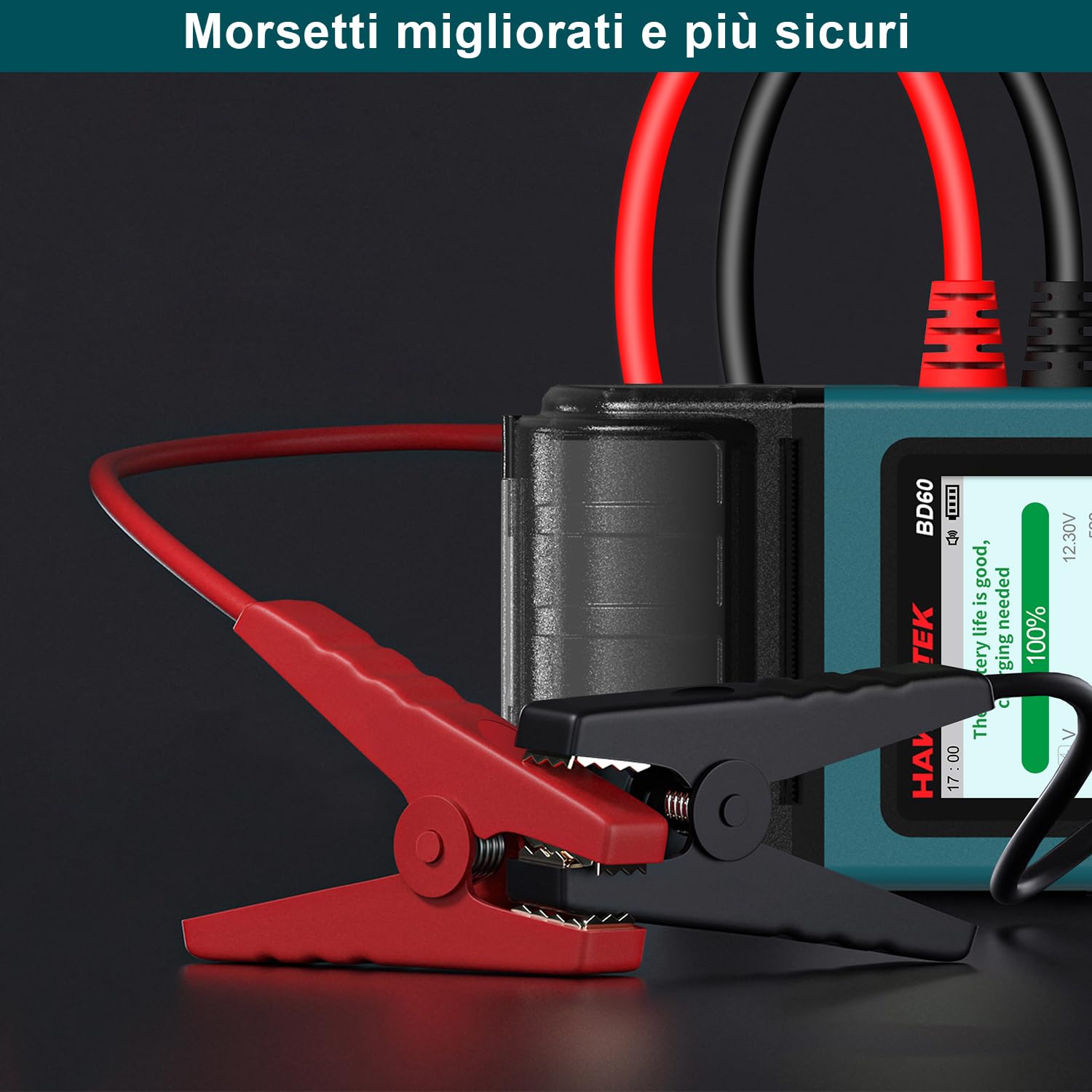 HANMATEK Tester per Batteria Auto 12V/24V, Tester di Carico 100-2000 CCA per Auto, Camion, Marina, Motocicletta, SUV, Barca -BD60