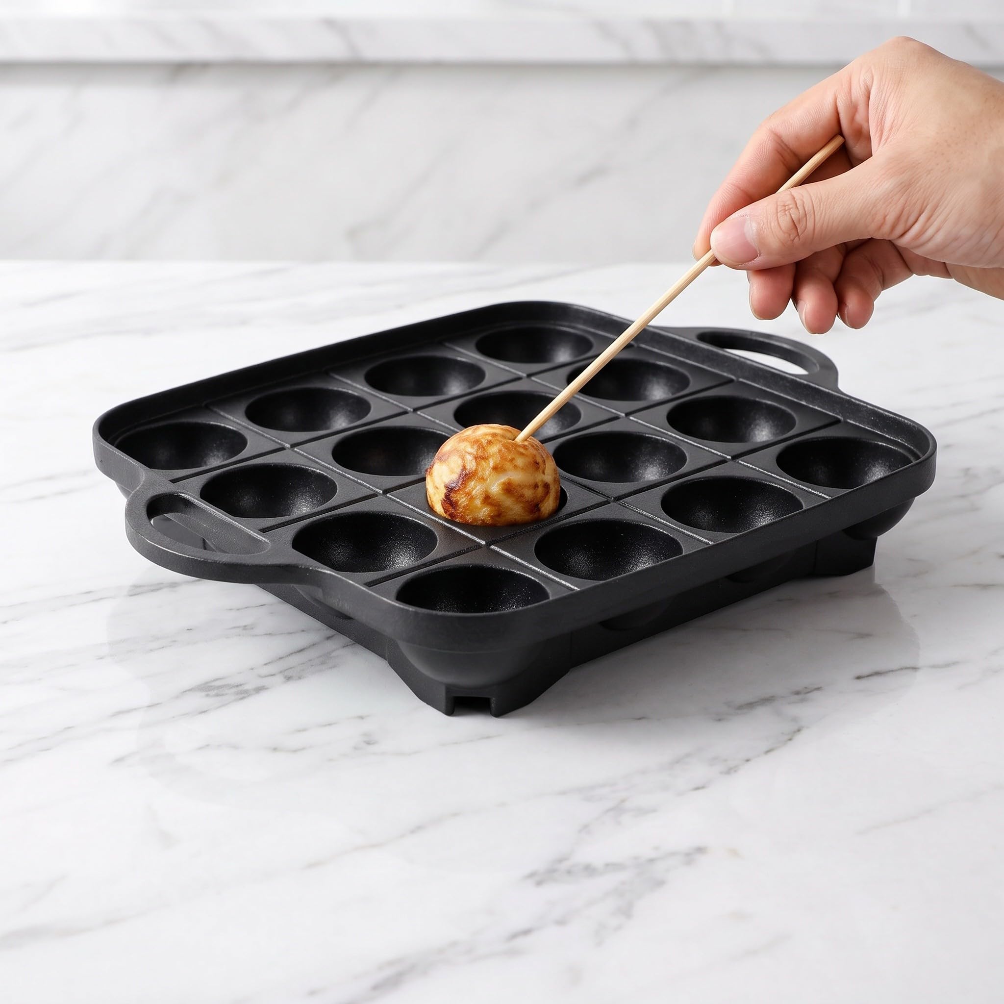 SOLUSTRE Forma do pieczenia Takoyaki: 16-otworowa, ręczna forma do pieczenia do użytku kuchennego