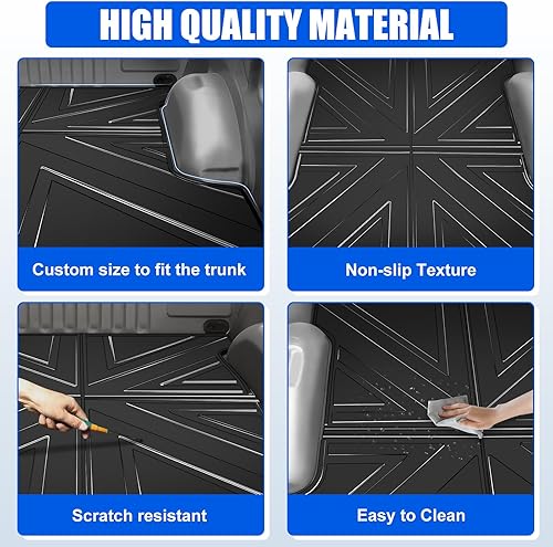 Miniatura 6 de OUSUWO Tapete de cama para Ford Ranger 2019-2023, tapetes de revestimiento de caja de camioneta TPE de 5 pies, alfombrillas antideslizantes para