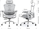 SIHOO Doro C300 Ergonomic Office Chair with Ultra Soft 3D Armrests, Dynamic Lumbar Support for Home Office Chair, Adjustable Backrest Desk Chair (White) - 12