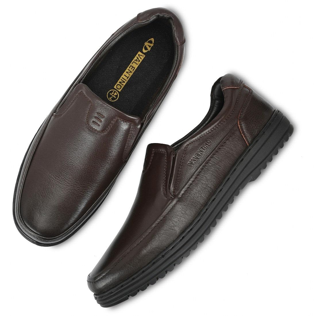 VALENTINO Leather Mens Slip-on Formal Shoe | Breathable | Lightweight | Running Shoes with Comfort Sole | Brown | Size - 12 | COMFORTER-01ABROWN-12 (B0D8YHCJMY) Amazon Price History, Amazon Price Tracker