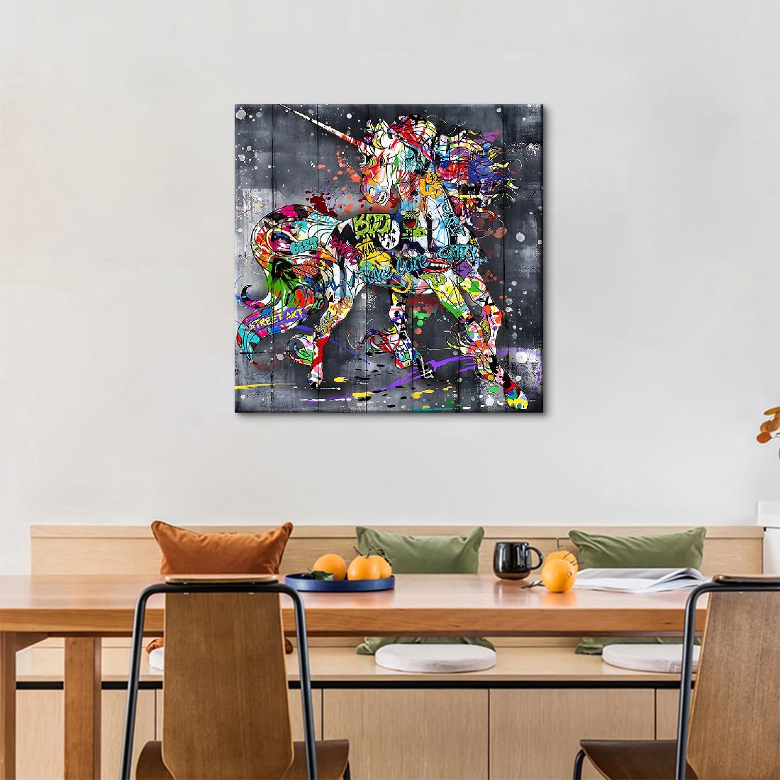 Amazon.co.jp: アートパネル 抽象的な 油絵 カラフルな落書き絵画 油彩