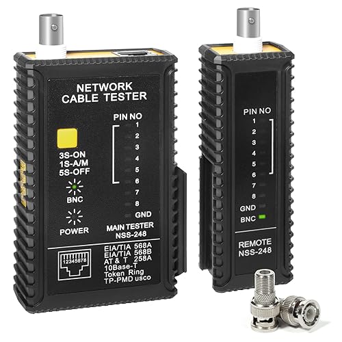 Miniatura 1 de Brileine Probador de continuidad coaxial, probador de cable de red para cables de datos y coaxiales