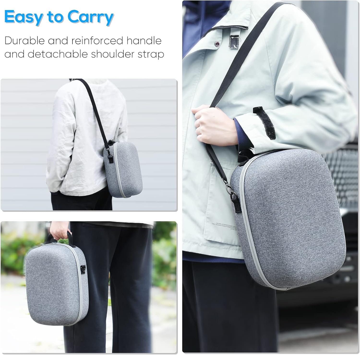 Carrying Case for PS VR2 with Adjustable Shoulder Strap, Portable Hard Shell Travel Storage Case for PlayStation VR2 Headset and Controllers Accessories Bundle with Cable Ties & Lens Protective Cover