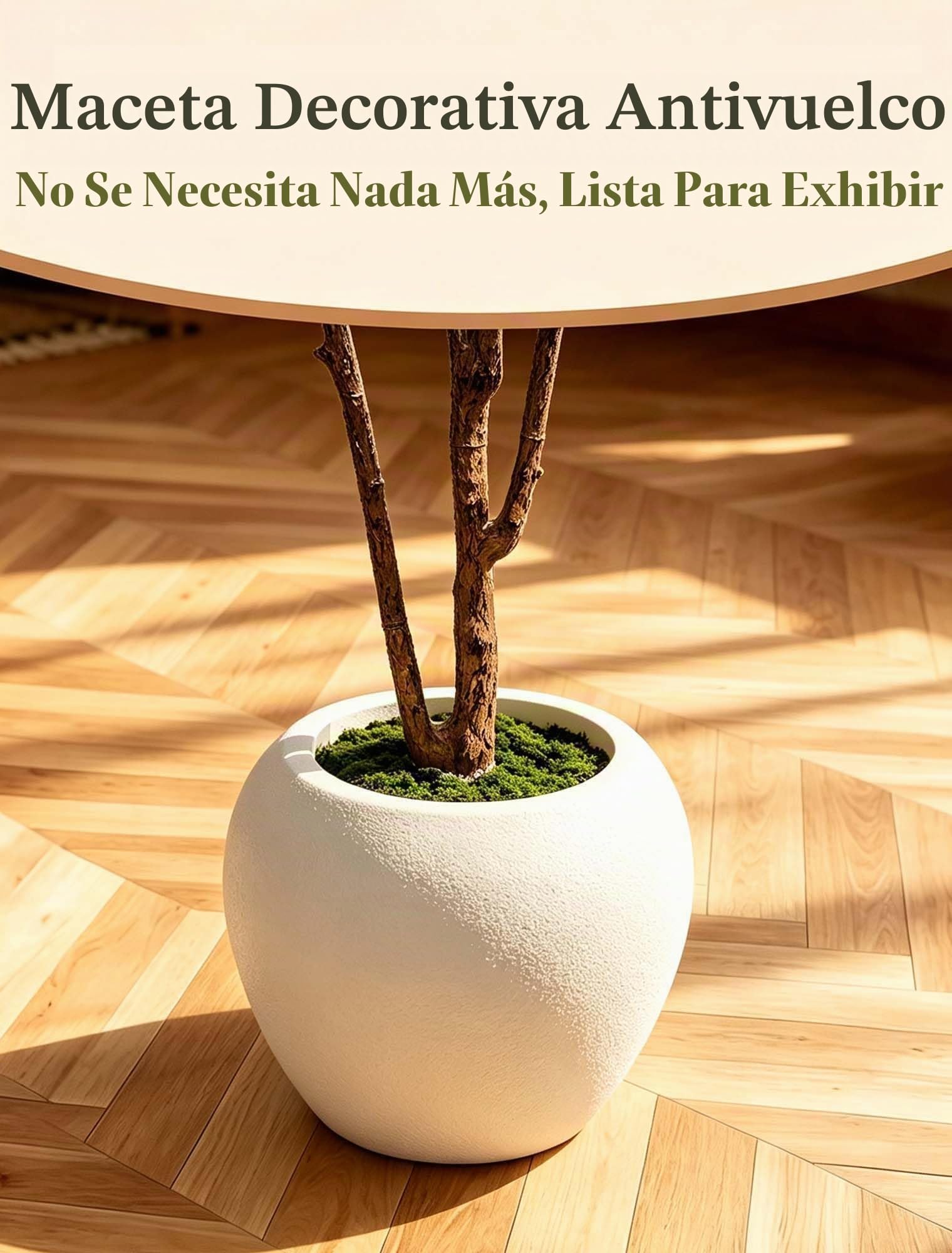 Olivo Artificial 210 cm con Maceta Blanca, Planta De Interior Alta