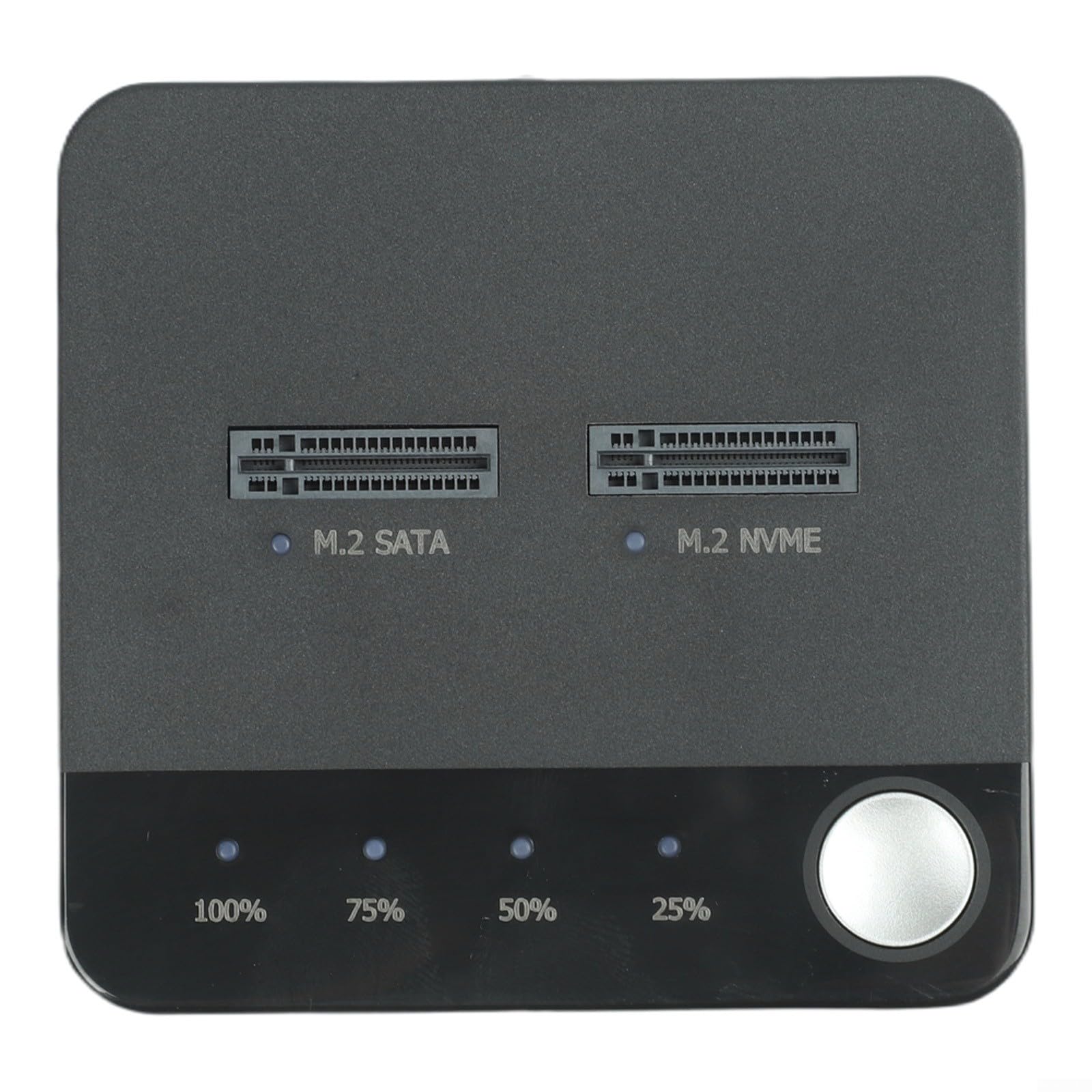 Alloggiamento per disco rigido M.2 in alluminio a 2 bay, USB 3.2 Gen 2 x 2 20 Gbps, clonazione one-touch, raffreddamento a ventola, compatibile con SSD SATA/NVMe
