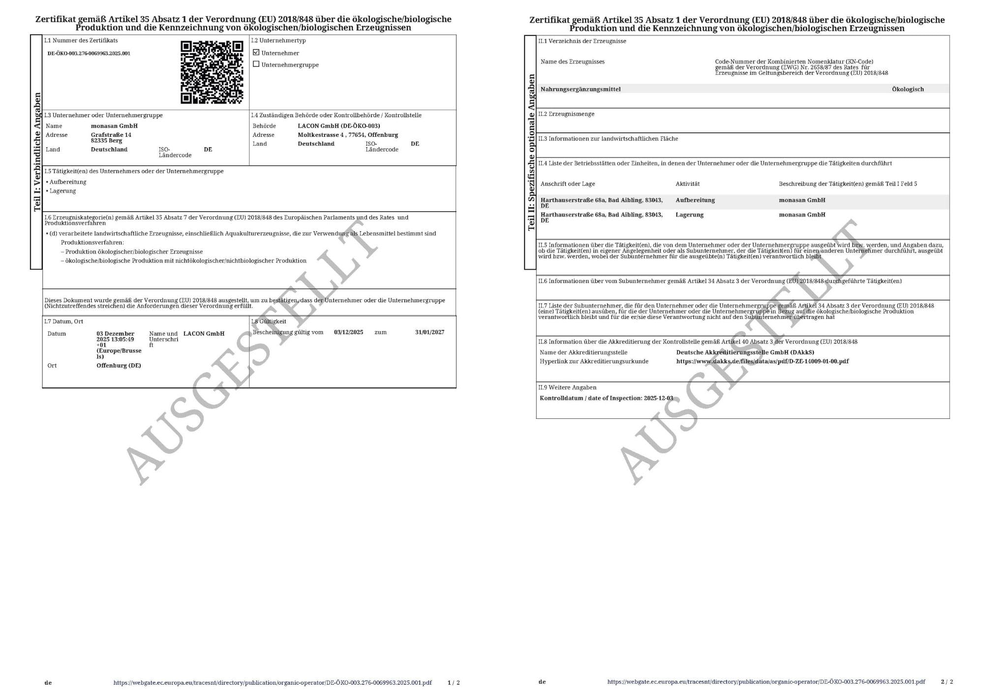 MONASAN monachol® extra BIO-zertifiziert Fermentierter Roter Reis 180 Stück | 2,8 mg Monacoline pro Kapsel, Vegan, Biozertifiziert DE-ÖKO-003, Citrininfrei, Laborgeprüft, Bedarf 6 Monate