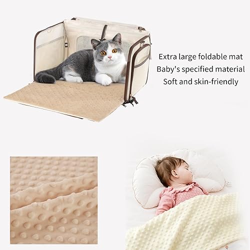 Miniatura 3 de Transportador de mascotas aprobado por aerolíneas para gatos, transportador de perros expandible de lados suaves para gatos pequeños y perros con