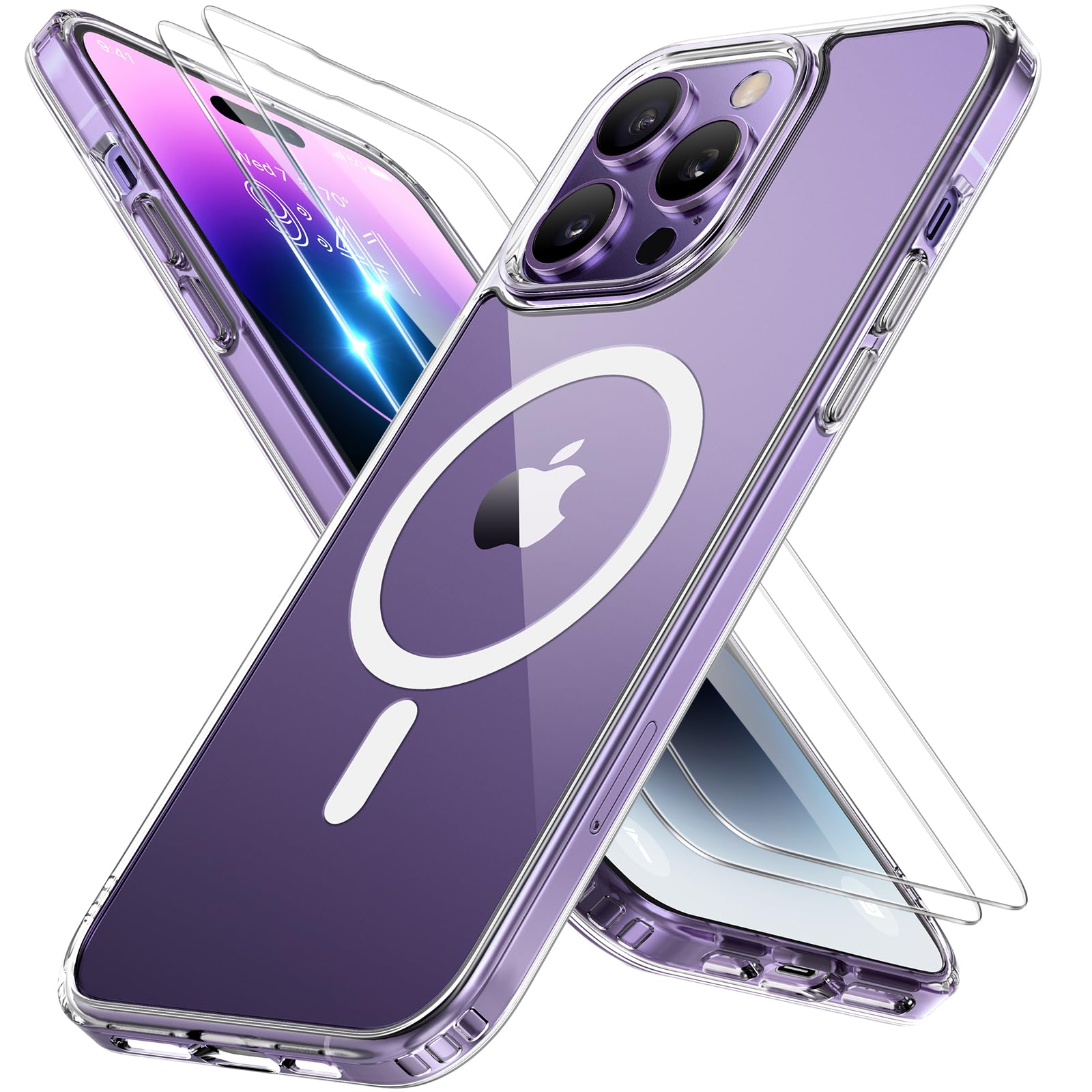 Miracase Magnetisch für iPhone All Series Hülle mit Magsafe [TOP Militärschutz & Magnetkraft] Stoßfest Kratzfest mit Samtiger Haptik Extrem Langlebig Handyhülle für iPhone