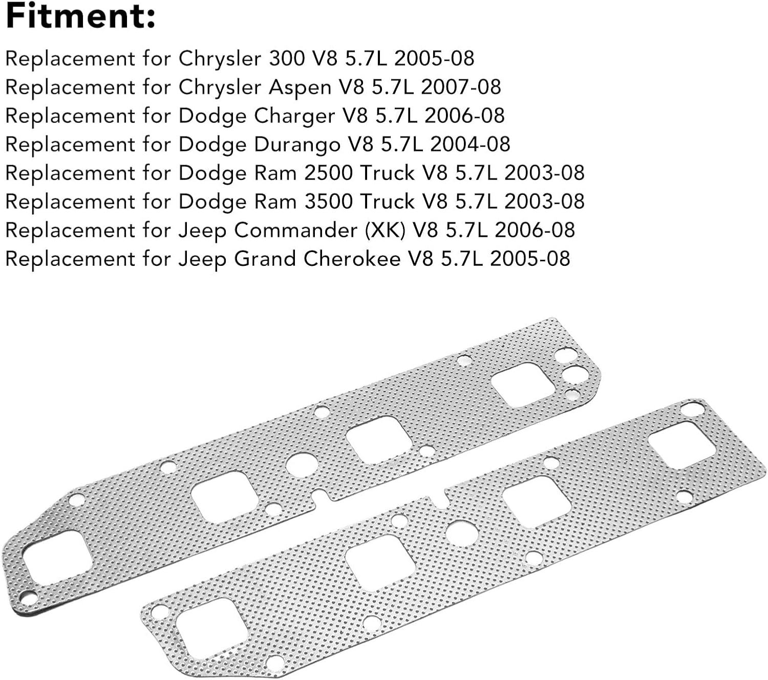 BigKing Exhaust Manifold Gasket Bolts Studs Kit 53013943AA Replacement for Dodge Ram 1500 2500 3500