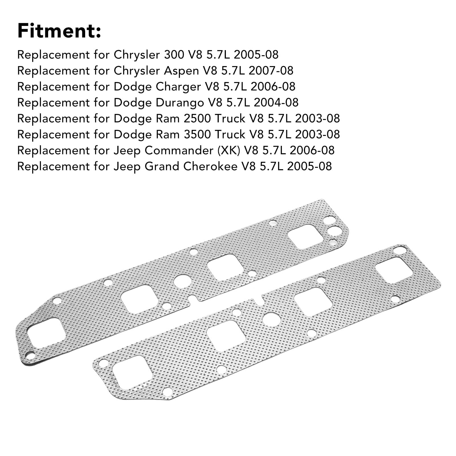EBTOOLS Uszczelka Kolektora Wydechowego Samochodu śruby Szpilki Zestaw Aluminium ze Stali Nierdzewnej 6508218AA 6507746AA 6510140AA 6505316AA Zamiennik dla Dodge Ram 1500 2500 3500