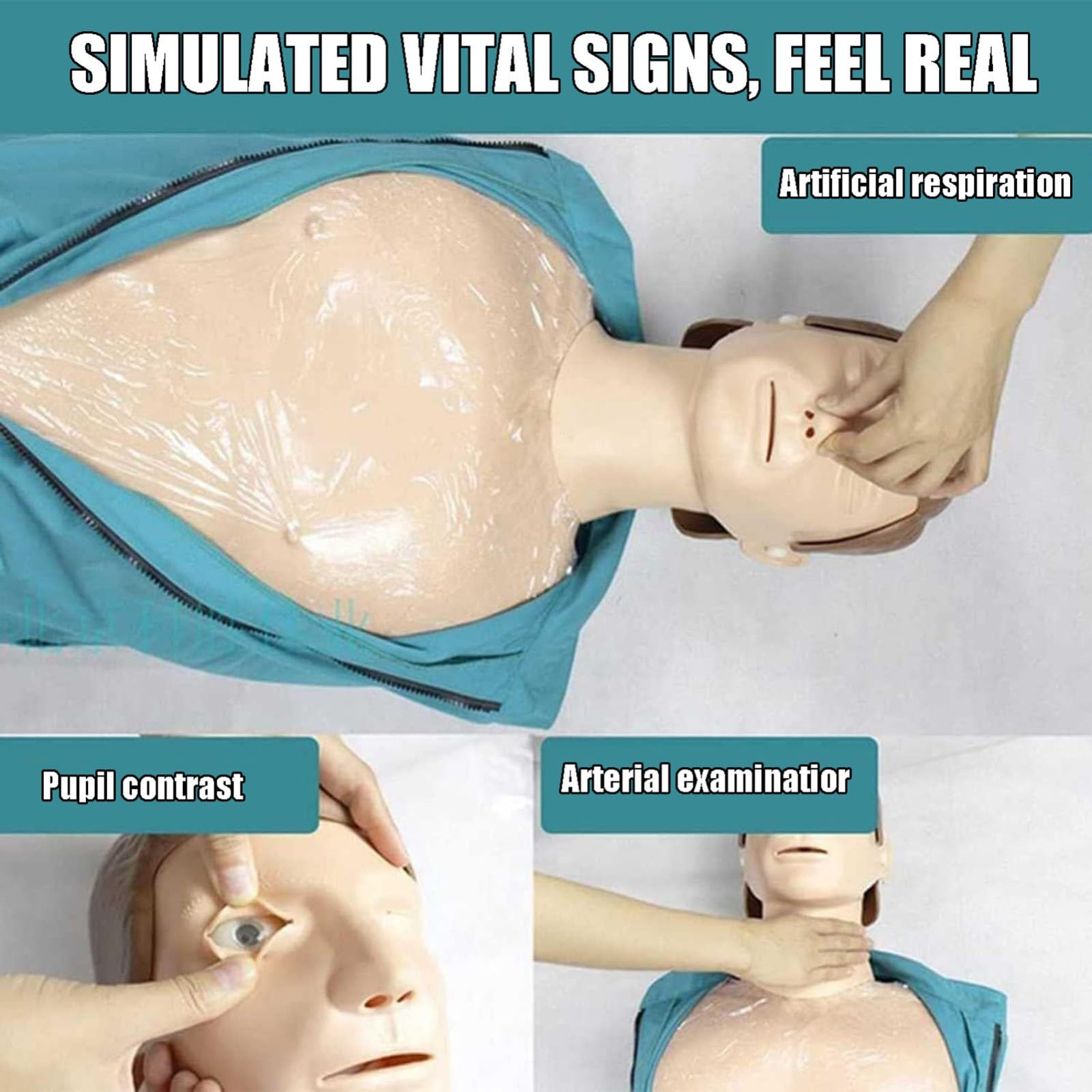 Simulador de Maniquí de Entrenamiento de RCP para Adultos de Cuerpo Completo y Tamaño Real para Primeros Auxilios Modelo Médico para Formación de Médicos y Enfermeras