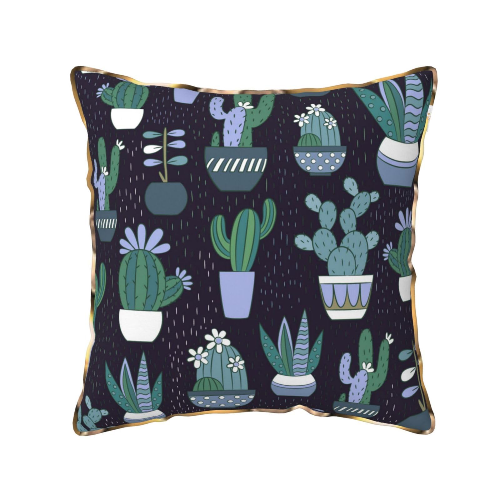 FZGGWYHL Cactus Succulent plant printed Velvet Throw Pillow Cover Pillowcase