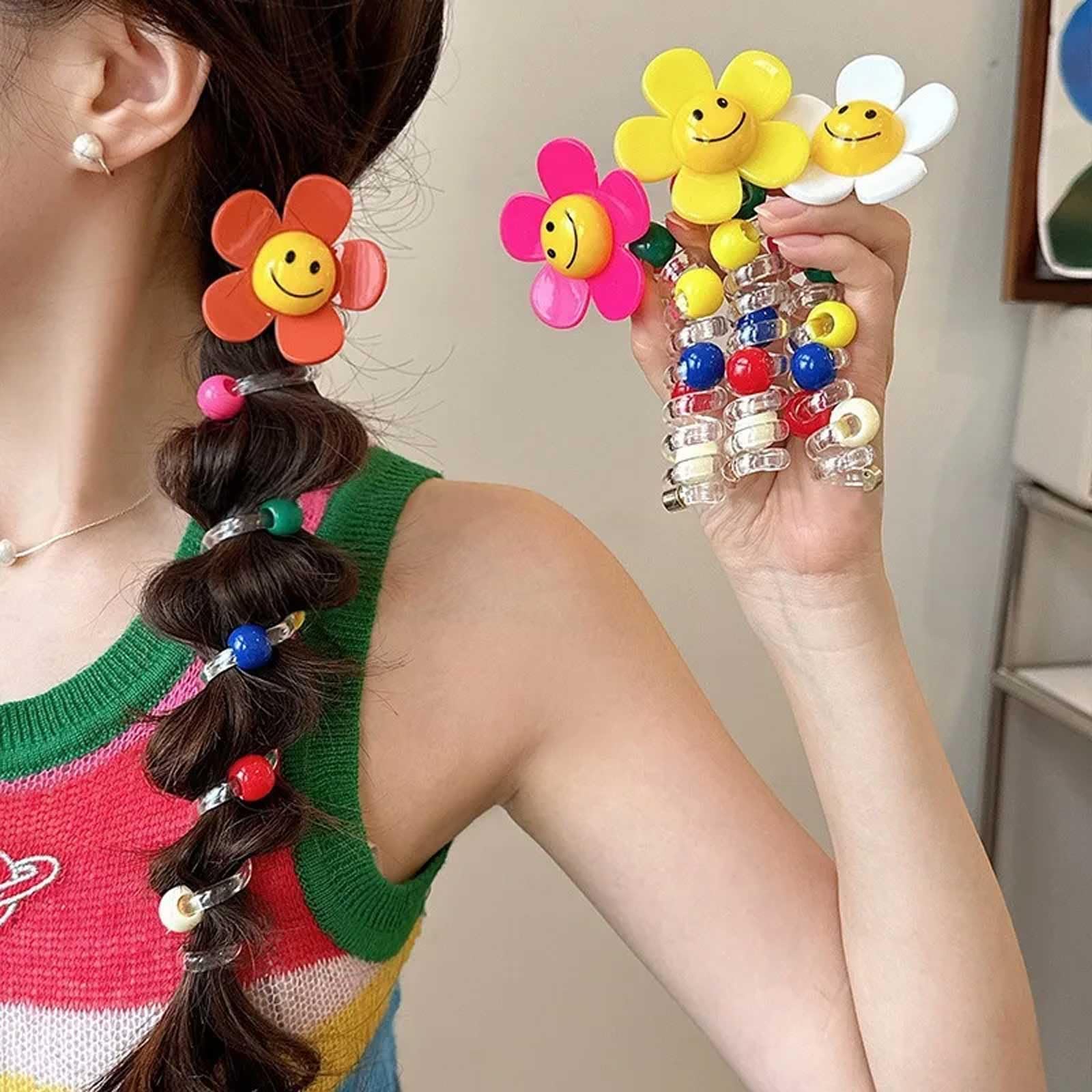 Amazon | ヘアアクセサリー【スマイルフラワー アレンジヘアリング