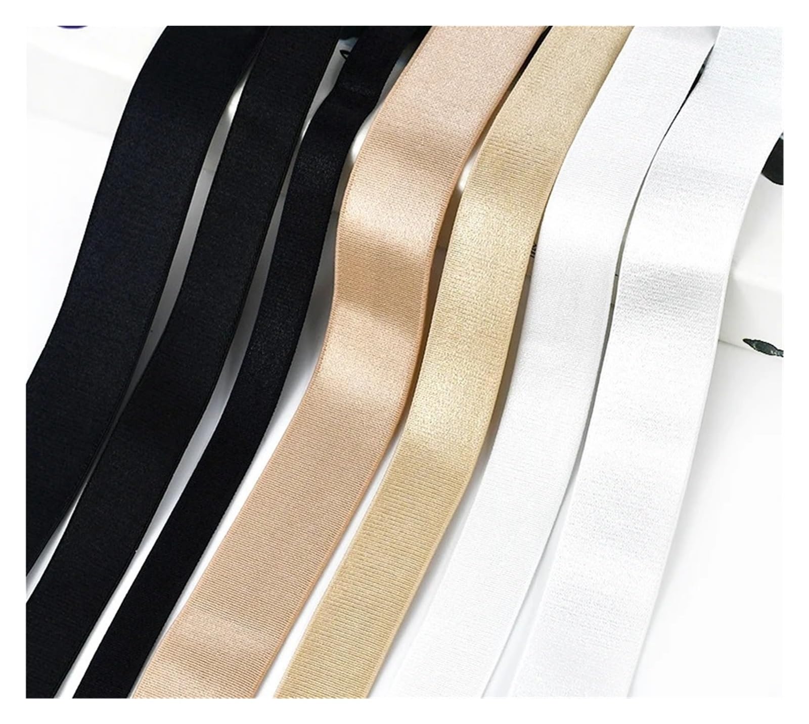 Banda elástica de nailon for sujetador, ropa interior, cinta de goma for pantalones, correas elásticas, accesorios de costura DIY, 20 metros, 6-30mm(Black,30mm)