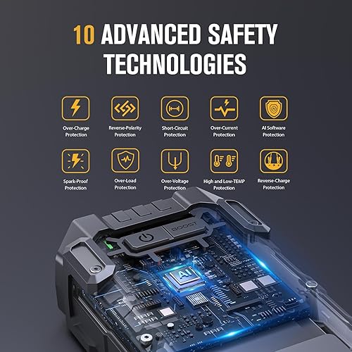 Miniatura 6 de VTOMAN V10 Max 5500A Arrancador de salto con cargador rápido USB-C de 100 W, batería de coche, arrancador portátil para todos los motores de