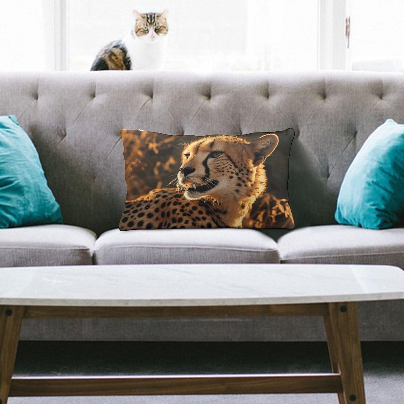 NTVOWPZO Decoration Throw Pillow Covers 8"x12" Pillowcases Covers Cheetah Soft Pillowcases Modern Farmhouse Home Decor Sofa Cushions Covers for Couch Bed Living Room