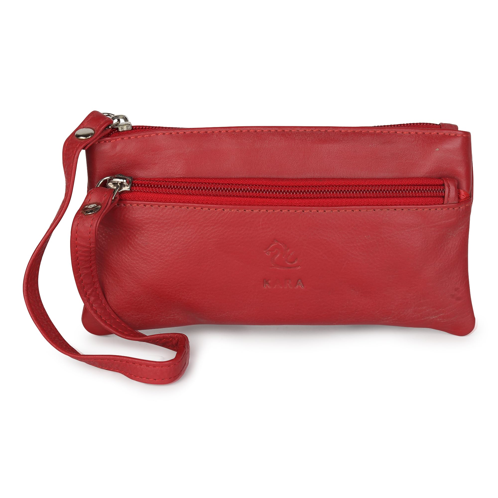 Red Leather Wallet for Women| Zipper Hand Purse| Stylish Clutch for Ladies| Perfect for Everyday Use or Special Occasions| Elegant and Practical-image-0