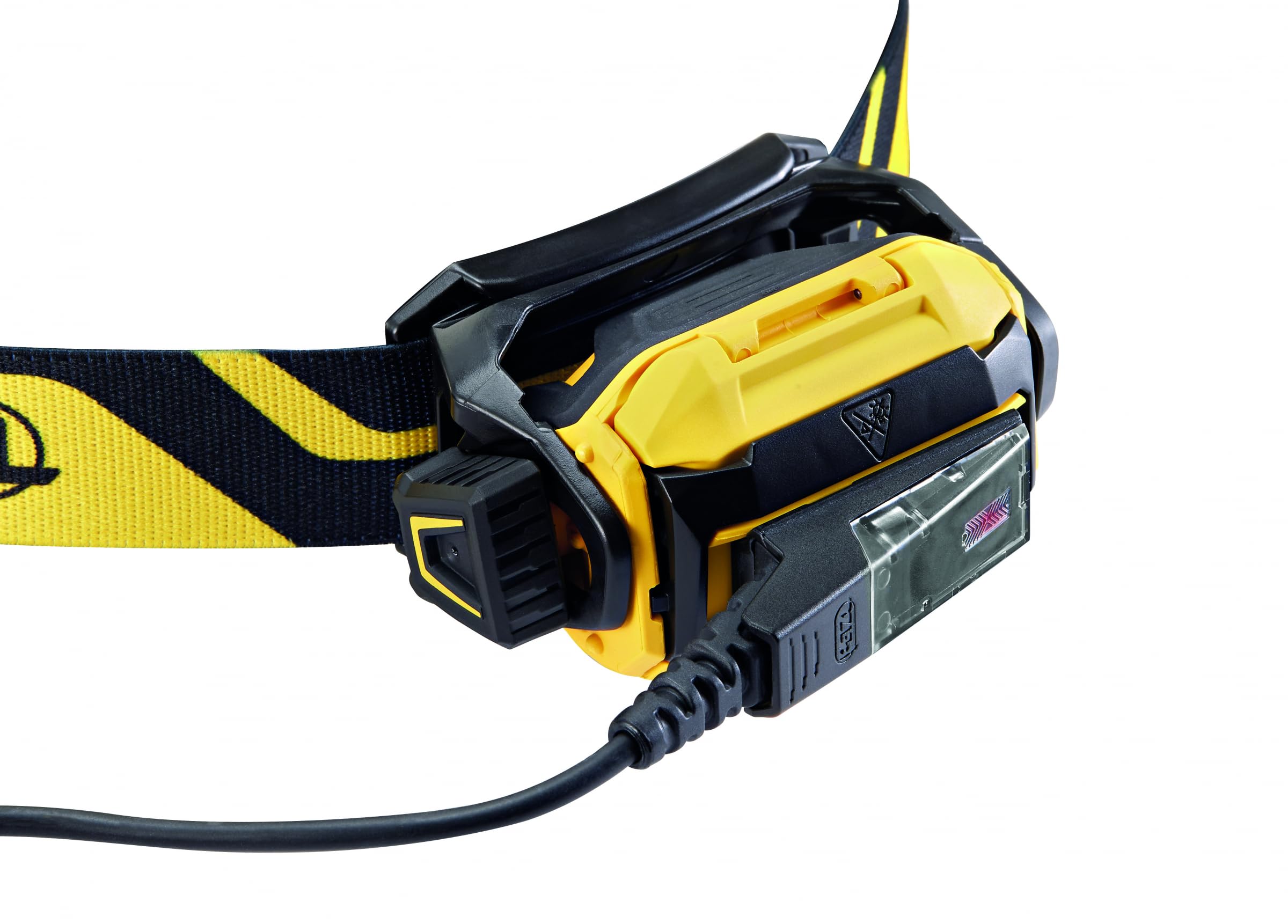 PETZL PIXA R Professionelle LED-Stirnlampe, 600 Lumen, IP68 Wasserdicht, Aufladbar, Schwarz-Gelb