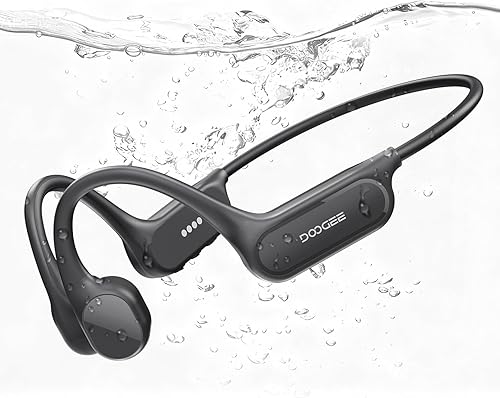 DOOGEE Auriculares de natación impermeables IP68 de conducción ósea, batería de 10 horas, para correr, inalámbricos, Bluetooth 5.4, auriculares