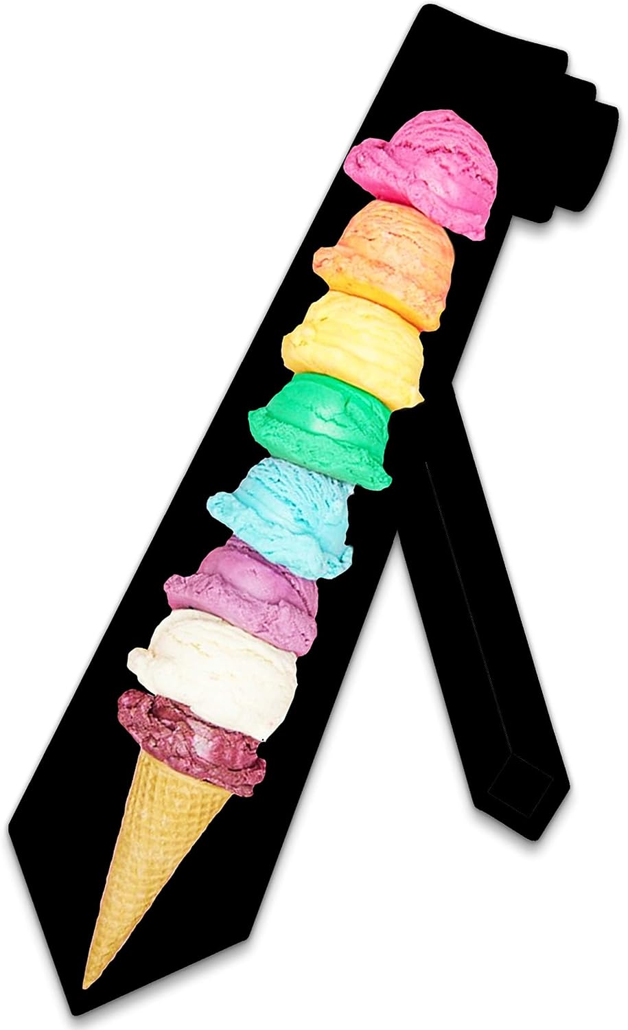 Three Rooker Ice Cream Ties Mens Icecream Cone Colorful Necktie