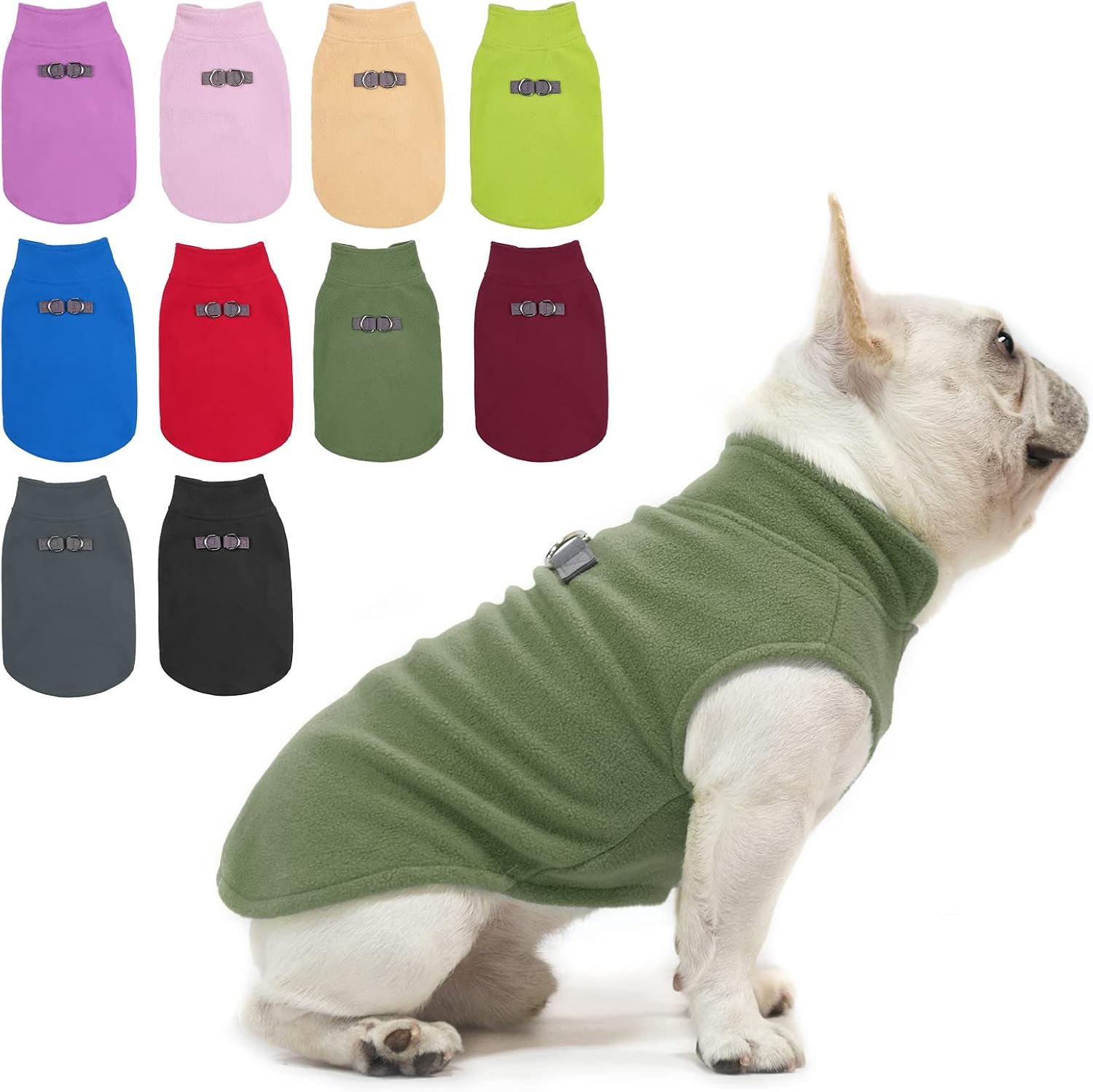 BEAUTYZOO Dog Fleece Vest Sweater Winter Jacket for Small and Medium Dogs with D-Ring Leash Cold Weather Coat Hoodie for XS S M Dogs Boy…