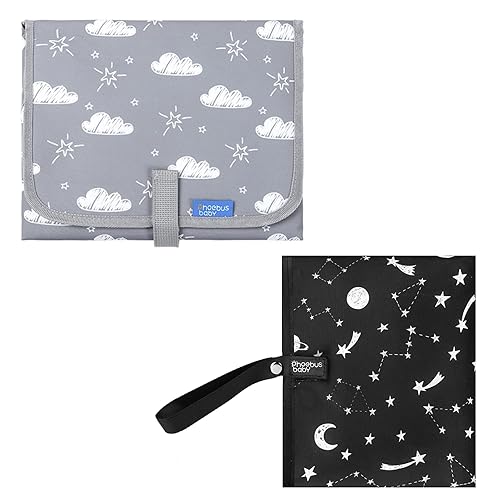 PHOEBUS BABY - Juego de 2 cambiadores portátiles de viaje, impermeable, compacto, cambiador de pañales, estación de cambio ligera y plegable,