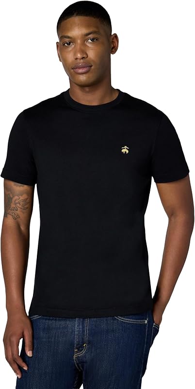 Brooks Brothers remera de manga corta de algodón con cuello redondo para hombre
