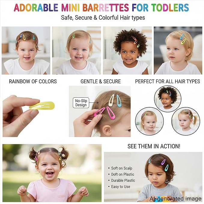 Babymatch Baby Barrettes Pinzas para Niñas 150pcs miniatura 6