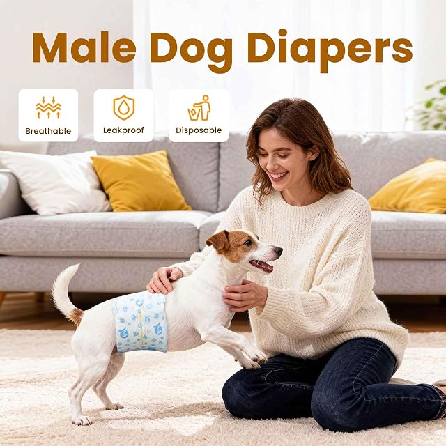 Foto 4 de 8 de vidaXL Pañal Desechable para Perro Macho 30 uds. Blanco XS
