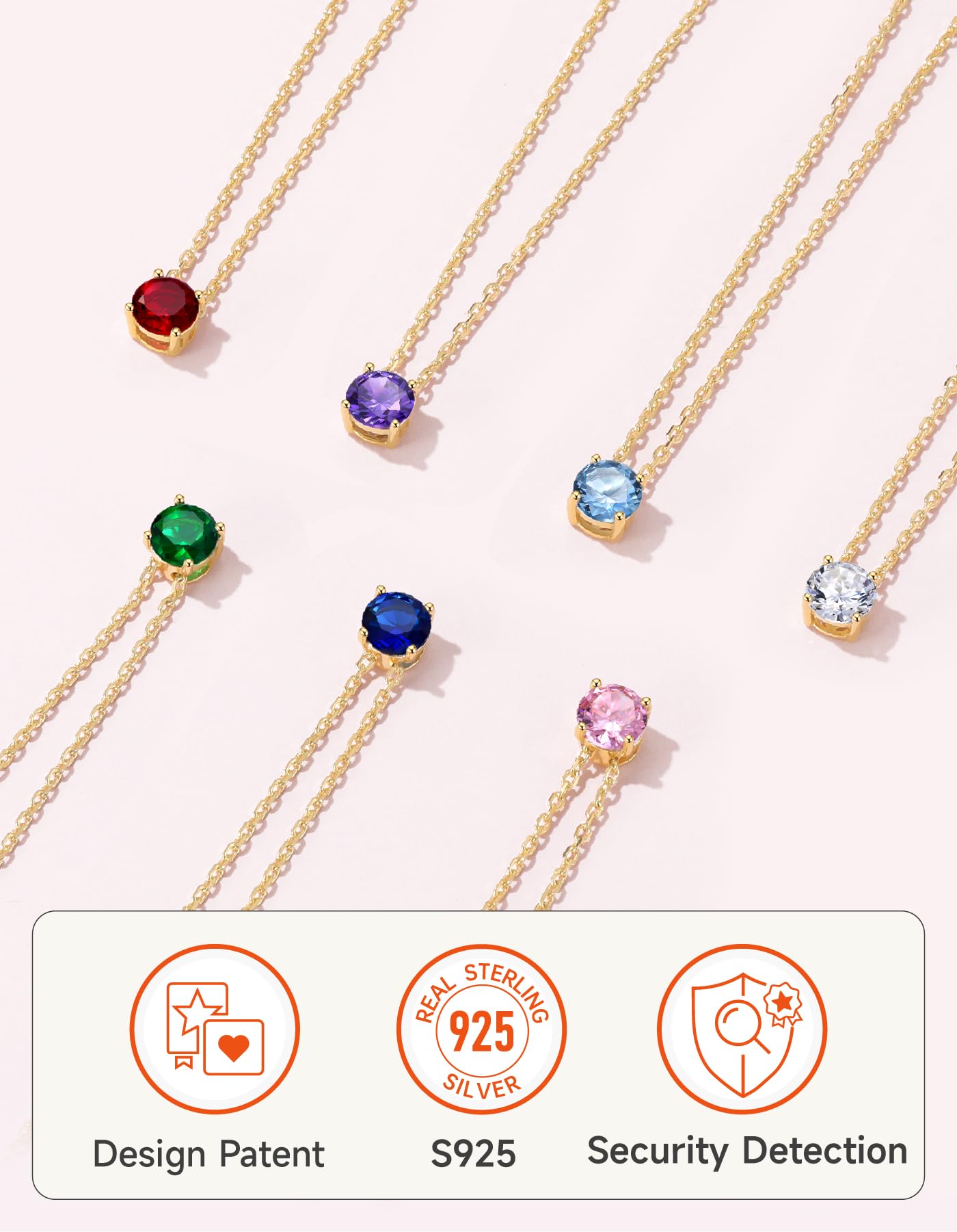 JustbeingCute Goldkette Damen Halskette Gold Kette mit Blauem Smaragd Stein | Kette mit Geburtsstein 585 Gold Vergoldet Solitär Schmuck Geschenk Weihnachten Valentinstag Muttertag für Frauen Freundin