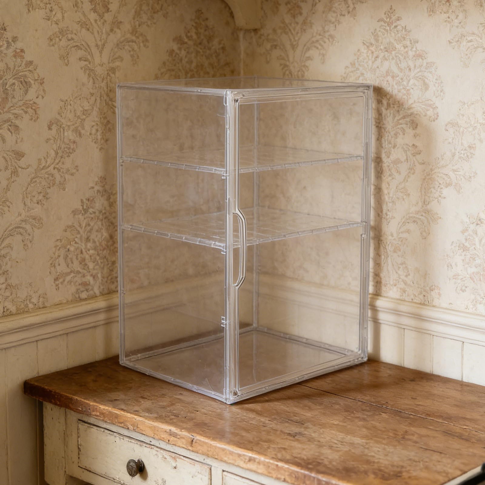 COHEALI Transparenter 3 stufiger Babyflaschen Aufbewahrungsbox aus Acryl mit Magnettür und Verstellbaren Fächern für Flexible Lagerung im Badezimmer oder Kinderzimmer