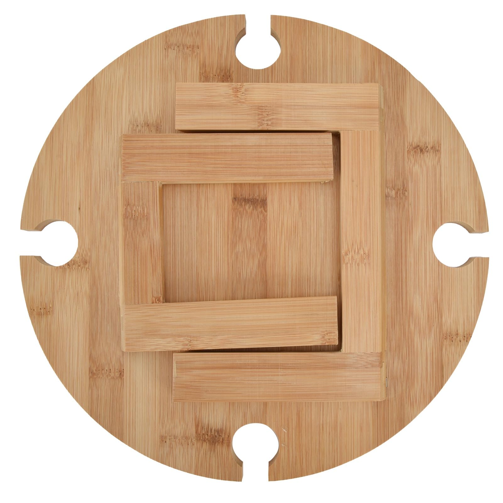 Tavolino pieghevole in legno per esterni, con supporto per vino, perfetto per campeggio, trekking, picnic e cene all'aperto, design portatile e leggero
