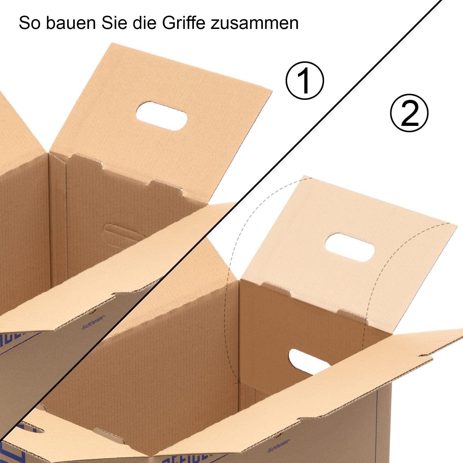 KK Verpackungen Ordnerkarton Archivbox für 6 Ordner | 10 Stück, Doppelwellig bis 40 kg | Stapelbar mit Sichtfenster & Beschriftungsfeldern | Ohne Klebeband faltbar | Archivkarton Braun