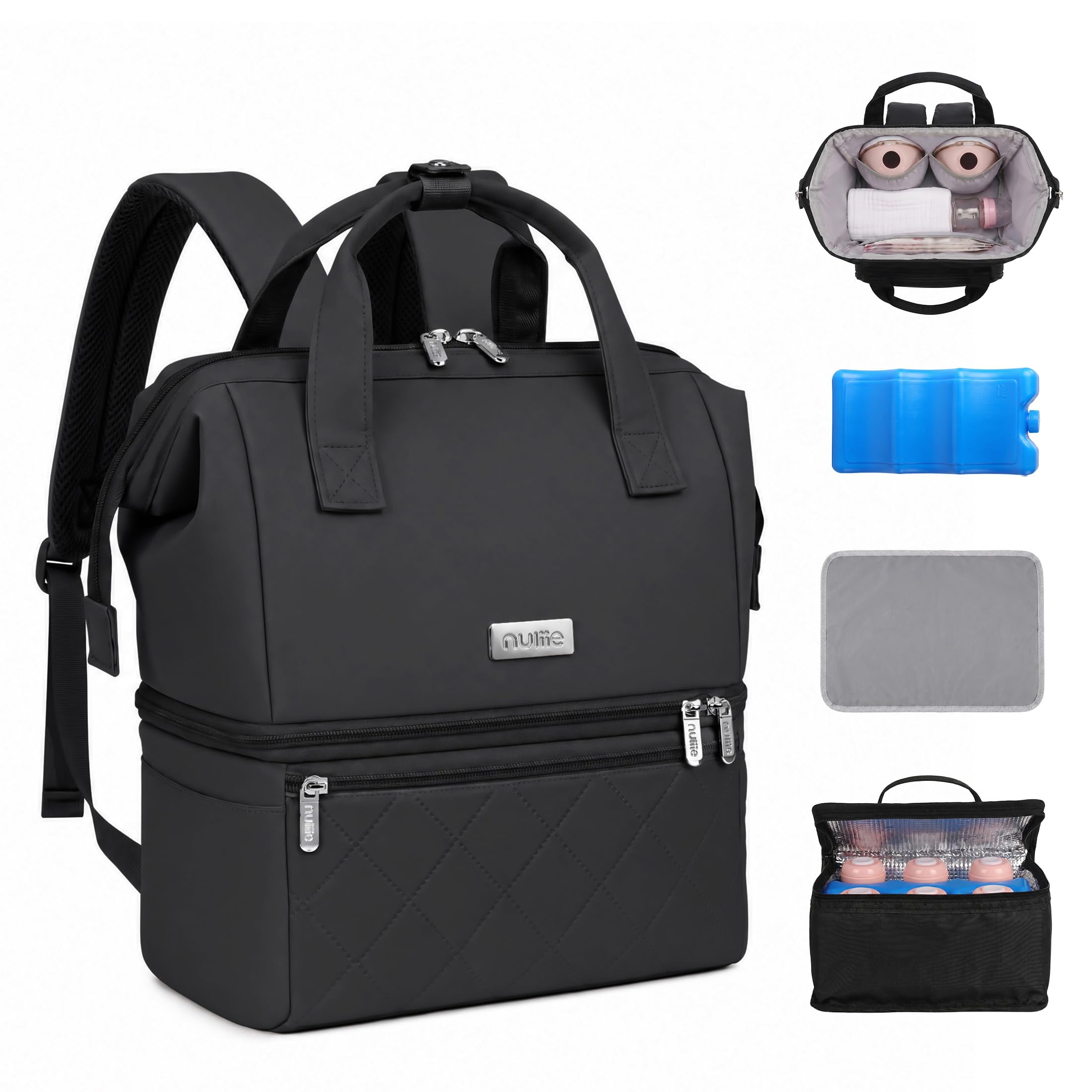 Nuliie Portable Tasche für Arbeit, Reisen und den täglichen Gebrauch, Black