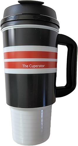 Miniatura 5 de Taza de viaje – Taza de bebida reutilizable aislada (24 onzas), negro, rojo y blanco